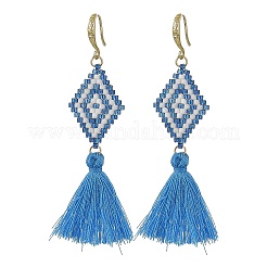 Glass Seed Beads & Brass Dangle Earrings for Women&nbsp;EJEW-MZ00800-03