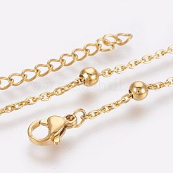 Ion Plating(IP) 304 Stainless Steel Cable Chain Anklets&nbsp;AJEW-P069-03G