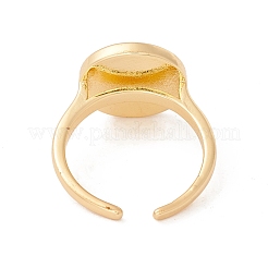 Shell Flat Round Open Cuff Ring&nbsp;RJEW-P030-03G