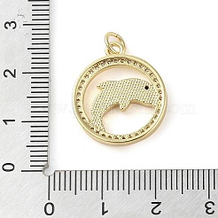 Brass Micro Pave Clear Cubic Zirconia Pendants&nbsp;KK-Q813-05G