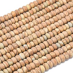 Natural Wood Lace Stone Wooden Jasper Beads Strands&nbsp;G-P575-A40-6x4mm