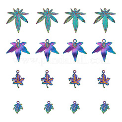 24Pcs 4 Style Rainbow Color Alloy Pendants&nbsp;FIND-YS0001-04-NR