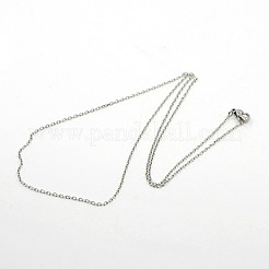 Non-Tarnish 304 Stainless Steel Cable Chain Necklaces&nbsp;NJEW-H433-1mm-03P