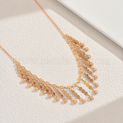 Iron Elegant Long Round Beaded Tassel Bib Necklaces for Women Party and Special Occasions&nbsp;WL5134
