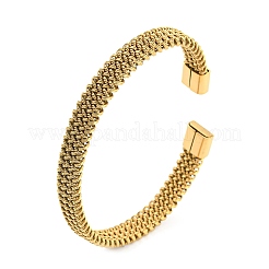 304 Stainless Steel Wire Mesh Cuff Bangles for Women&nbsp;LS-BJEW-D022-01A-G
