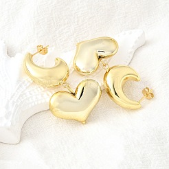 Brass Dangle Stud Earrings&nbsp;EJEW-V011-01G