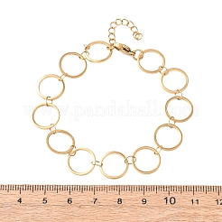 304 Stainless Steel Ring Link Chain Bracelets&nbsp;BJEW-P373-02D-G