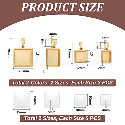DIY Blank Square Pendant Making Kit&nbsp;DIY-UN0005-46