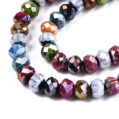 Faceted Handmade Millefiori Glass Beads Strands&nbsp;LK-T001-09