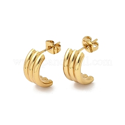 201 Stainless Steel Triple Stud Earrings&nbsp;EJEW-Z151-01G