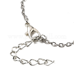 Teardrop & Flower Glass Pendnat Necklace&nbsp;PW-WG48730-01-1