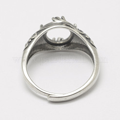 Adjustable Thailand 925 Sterling Silver Solitaire Ring Settings&nbsp;STER-P033-31AS