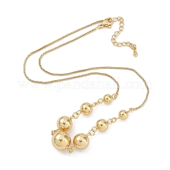 Brass Round Ball Bib Necklaces for Women&nbsp;NJEW-U015-03G