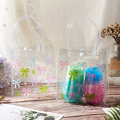 Rectangle Transparent Printed PVC Plastic Gift Tote Bags&nbsp;ABAG-TADJ0002-002E