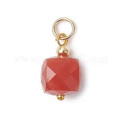 Natural Carnelian Faceted Cube Charms&nbsp;PALLOY-JF04975