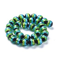 Handmade Silver Foil Lampwork Beads&nbsp;FOIL-K001-02B-12mm