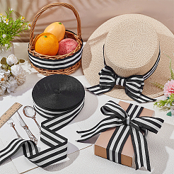 Polyester Stripe Ribbons&nbsp;SRIB-WH0011-326F