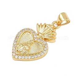 Brass Micro Pave Cubic Zirconia Pendants&nbsp;KK-P323-11U-G02