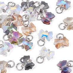 28Pcs 7 Colors Electroplate Glass Charms&nbsp;PALLOY-TAC0233