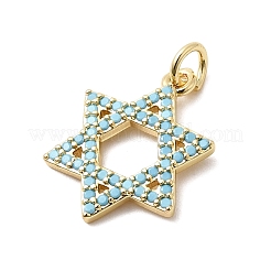 Brass Micro Pave Cubic Zirconia Pendants&nbsp;KK-H529-09G