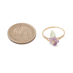 Copper Wired Gemstone Finger Rings&nbsp;RJEW-JR00976