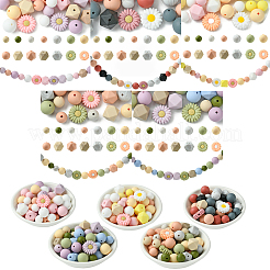 48Pcs 14 Styles Food Grade Eco-Friendly Silicone Focal Beads&nbsp;DIY-YW0008-83A