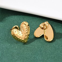 304 Stainless Steel Heart Stud Earrings&nbsp;EJEW-I320-24G-01