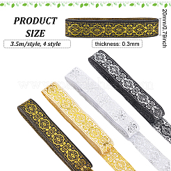 14M 4 Styles Ethnic Style Embroidery Polyester Ribbons&nbsp;OCOR-FG0001-45