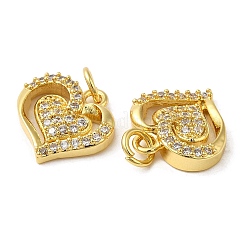 Rack Plating Brass Micro Pave Cubic Zirconia Charms&nbsp;KK-C030-22G