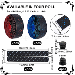 2 Sets 2 Colors Adhesive PU Leather Non-slip Bike Handlebar Tapes&nbsp;FIND-GO0001-21