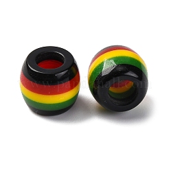 Opaque Stripe Resin European Beads&nbsp;RESI-G104-01A