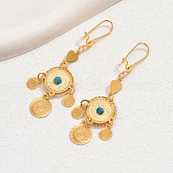 Fashionable Brass Coin Flat Round Hoop Earrings&nbsp;FC9615