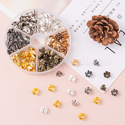 300Pcs 6 Colors 6-Petal Iron Bead Caps&nbsp;IFIN-CJ0001-67