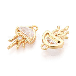 Brass Pave Cubic Zirconia Pendants&nbsp;KK-T074-94B-G