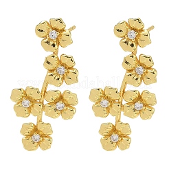 Brass Micro Pave Cubic Zirconia Stud Earrings for Women&nbsp;EJEW-A167-24G