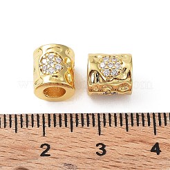 Brass Micro Pave Cubic Zirconia Beads&nbsp;KK-A189-09G
