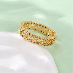 Brass Micro Pave Cubic Zirconia Finger Rings&nbsp;RJEW-C141-03G