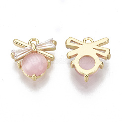 Brass Micro Pave Clear Cubic Zirconia Charms&nbsp;KK-S356-083-NF