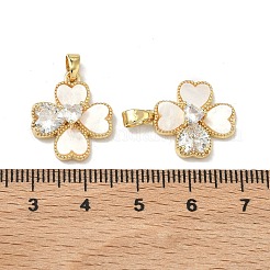 Brass Micro Pave Clear Cubic Zirconia Pendants&nbsp;LS-KK-H265-09G