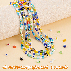 3 Strands Handmade Millefiori Glass Bead Strands&nbsp;LAMP-OC0001-67