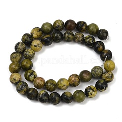 Natural Yellow Turquoise(Jasper) Beads Strands&nbsp;G-F591-25-10mm