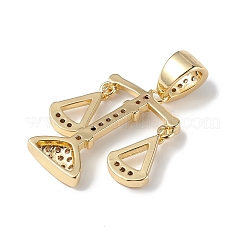 Rack Plating Brass Micro Pave Cubic Zirconia Pendants&nbsp;KK-F848-04G