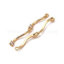 Brass Micro Pave Clear Cubic Zirconia Pendants&nbsp;KK-Z112-30G