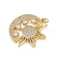 Brass Micro Pave Cubic Zirconia Pendants&nbsp;KK-R230-10G