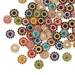 300Pcs 15 Style Flower Shape Rhinestone Buttons&nbsp;RB-YS0001-02