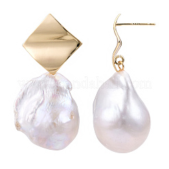 Natural Baroque Keshi Pearl Dangle Stud Earrings&nbsp;PEAR-N020-J28