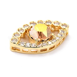 Brass Cubic Zirconia Beads&nbsp;ZIRC-O044-20MC-G