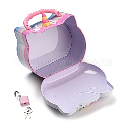 Unicorn Head Iron Money Banks for Kids&nbsp;AJEW-G053-01B