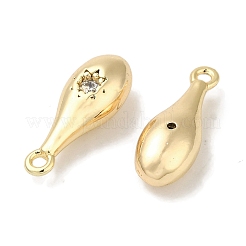 Brass Micro Pave Clear Cubic Zirconia Pendants&nbsp;KK-U013-01G
