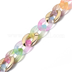 Handmade Spray Painted Acrylic Curb Chain&nbsp;X-AJEW-JB00747